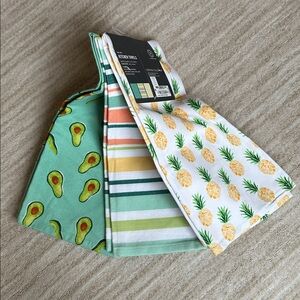 NWT Martha Stewart Collection Cotton Kitchen Towels, Set of 3 Created for Macy's